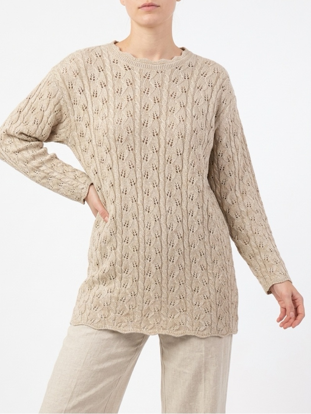 ✌️4/$20✌️ Tunic length open knit sweater